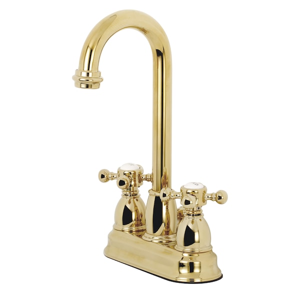 4" Centerset Bathroom Faucet, Polished Brass